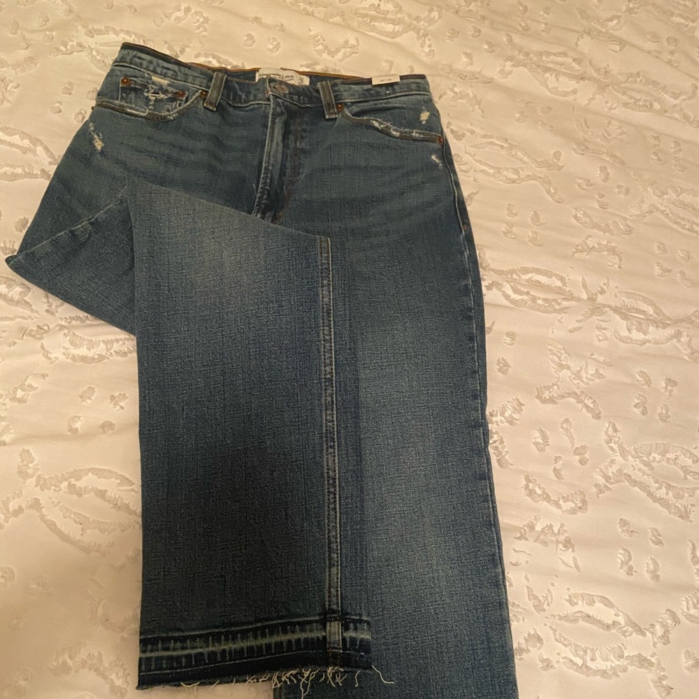 Abercrombie ultra high rise ankle straight jeans